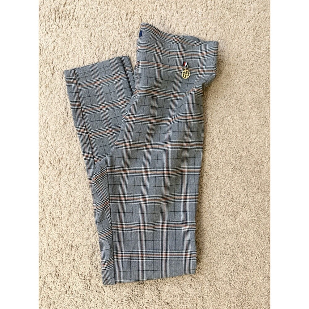 Tommy Hilfiger Gray Plaid Skinny Dress Pants Stretch Twill Mid Rise - 6